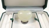 Large Serpentine Carved Green Stone Heart
