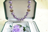 Purple Crystal, Mother of Pearl, and Amethyst Necklace