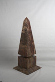 Red Travertine Marble Obelisk
