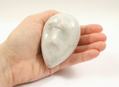 Marble Egg Head Carved White Stone Sad Face