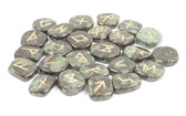 Green Black Jasper Rune Stones NO POUCH