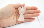 Rose Quartz Angel Protection Hand Carved 2 Inch Pink Stone Guardian Angel with Pouch
