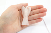 Rose Quartz Angel Protection Hand Carved 2.2 Inch Pink Stone Guardian Angel with Pouch
