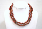 Goldstone Nugget Necklace Long Brown Necklace 36 Inches