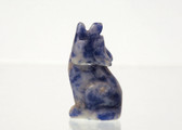 Blue Quartz Wolf Beads Blue Stone Animal Bead Set of 4 with 1.3mm Hole