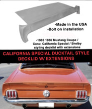 1964-1966 Ford Mustang Coupe Fiberglass Spoiler Deck Lid/Trunk W/ Extensions 