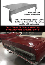 1967 1968 Mustang CONVERTIBLE/ COUPE Fiberglass Deck Lid kit SHELBY CALIFORNIA SPECIAL 