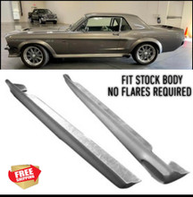 1967 1968 Mustang "E" Fiberglass ground effects Side Skirts for side exhaust-PAIR