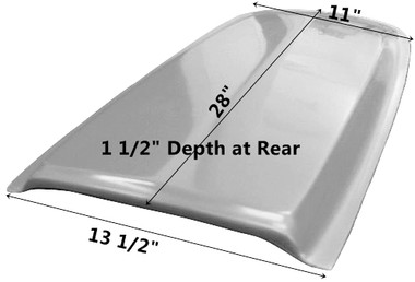 M-300 1964 1/2-1966 Ford Shelby Fiberglass Hood Scoop-BOND ON
