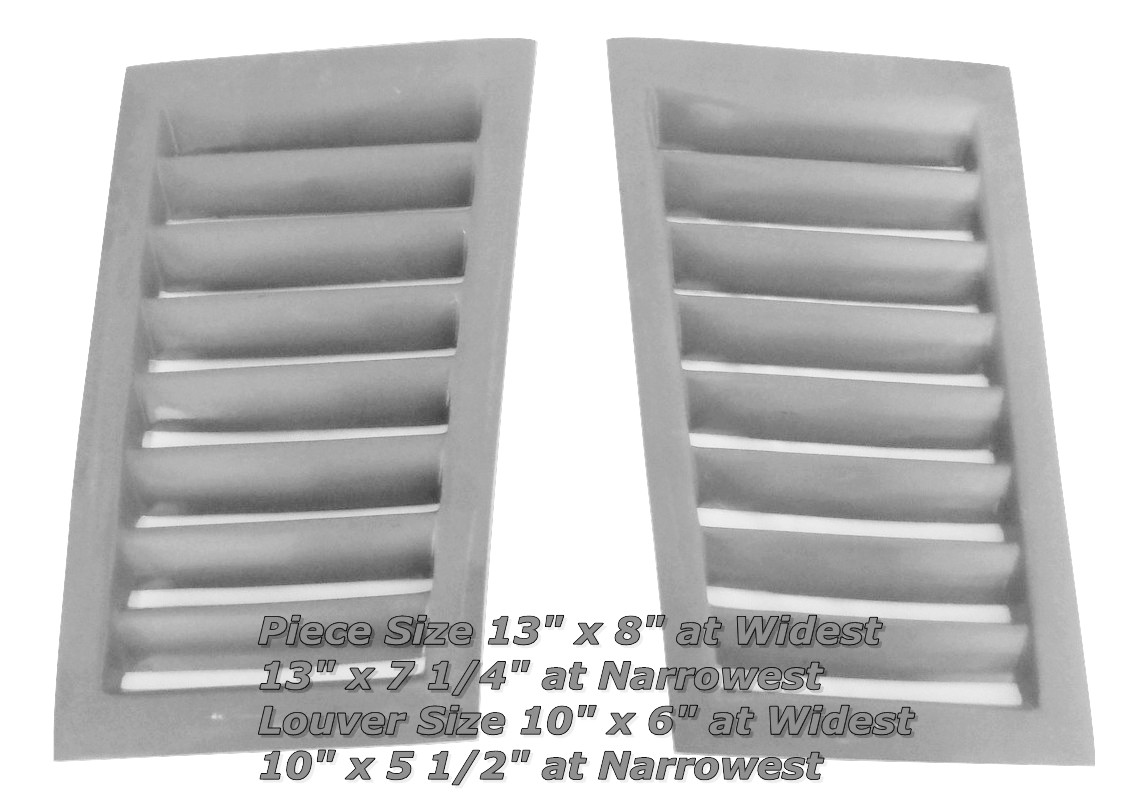 M324 "NEW" Universal Shelby Style Fiberglass 7 Louver Hood Vents
