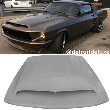 M-322 "NEW" 1967-1968 Ford Mustang Fiberglass Hood with SS Styling. This  hood affords extra room under the hood for clearance for those higher  manifolds or custom engines. 3 1/4" depth measurement at