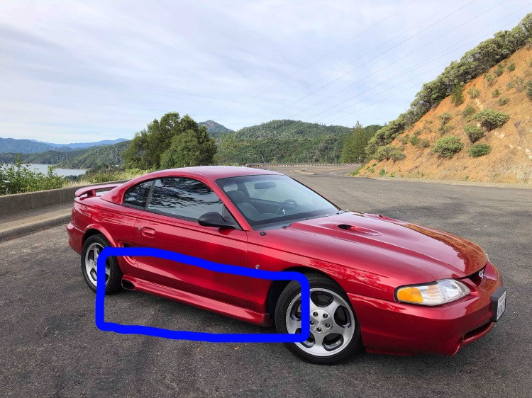1994-1998 Mustang SVO style side skirts for side exit exhaust - Fiberglass  Specialties, Inc.