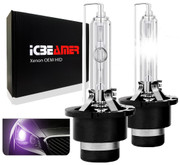 ICBEAMER 12000K D2S D2C D2R Xenon Factory HID Can Replace Philip Osram OEM Headlight low beam Light bulbs Lamp [Purple]