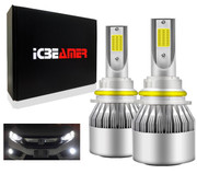 ICBEAMER 9004/HB1 LED Headlight Bulbs COB Canbus Super White 6000K 40W 8000 Lumens Fit High and Low Dual Beam Lamps Light Bulbs
