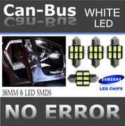 4pcs Canbus 36mm LED Car Light Bulbs 6-SMD Samsung chips White Bulbs