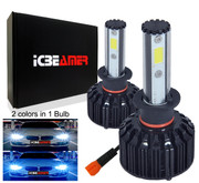 ICBEAMER H7 LED COB Kit Can Replace High or Low Beam Fog Light Halogen Bulb Lamp [Color:6000K White + 30000K Dark Blue]