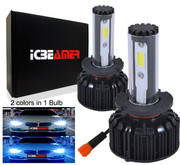 ICBEAMER 12277 5202 P13W SH24W LED COB Fog Light Bulbs Kit Replace Halogen Lamps [Color:6000K White + 30000K Dark Blue]