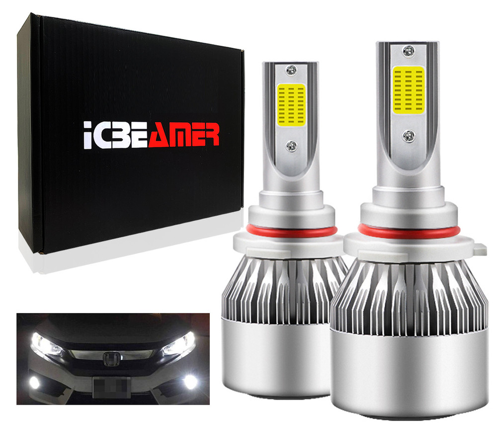 ICBEAMER 9006 HB4 LED COB 12V 36W Canbus Direct Plugin Super White 6000K for Low Beam/Fog Light Headlight Lamps Bulbs 