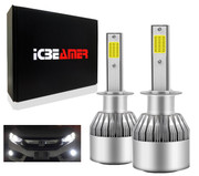 ICBEAMER H1 Headlight Bulbs - 6000K Diamond White for High Beam or Low Beam or Fog Light 40W 8000 Lumens COB IP68 Waterproof Rating