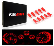 ICBEAMER 10pcs Projector Head 37 73 74 79 T4/T5 Wedge Gauge Cluster LED Bulbs Compatible With Car Gauge Cluster Panel Background Lighting Retrofit, Sport Red