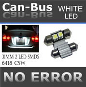 canbus Doom Light 31 mm Interior or License Plate Light 2 LED Color White A390