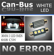 Canbus Doom Light 36 mm Interior or License Plate Light 3 LED Color White A394
