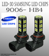 JDM 1pair HB4 30 LED Samsung LED Chips White Replacement Bulbs fast ship A244