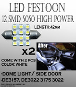 1pair 42mm 211-2 LED Car doom Light Bulbs 12SMD Car Lamp Festoon White Bulbs NBM A229