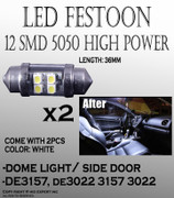 ABL 2 x White 36mm DE3175 DE3022 4-SMD LED Bulbs For Dome Light A113