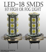 LED H7 18 SMD Super Xenon White Fog Light Bulbs Free Shipping U.S. A123