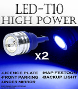 ABL x2 Direct Replace T10  LED BLUE BRIGHT HIGH POWER LED BULBS A146
