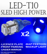 ABL x2 Hyper Blue T10 168 920 921 5LED Super Bright 5-SMD LED Bulbs A145
