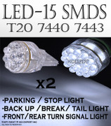 ABL 3157 T20 15LED 7440A  992 bright WHITE Rear-Tail Turn Signal bulbs A155