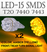 ABL 3157 T20 15LED 7440A  992 bright YELLOW Rear-Tail Turn Signal bulbs A156