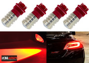 3157 LED Bulbs, 4 pcs ICBEAMER 3056 3156 3157K 4057 4157 7.5W High Power Bright Red Projector For Tail Brake Stop Light