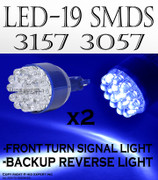 19 LED 3056, 3156, 3157, 3356, 3456 Blue Front Turn Singal Light Bulbs 2pcs A2