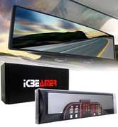 ICBEAMER Rear View Mirror 360mm Flat Surface Rearview Mirror Interior Clip on Wide Angle Reduce Blind Spot Effectively Easy Install