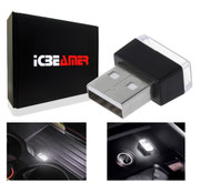 ICBEAMER [Color:White] Universal USB Interface Plug-In Miniature Night light LED Car Interior Trunk Ambient Atmosphere