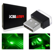 ICBEAMER [Color: Green] Universal USB Interface Plug-In Miniature Night light LED Car Interior Trunk Ambient Atmosphere