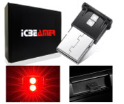 ICBEAMER [2 Gen] Smart USB 5V Red Color Interface Plug-In Miniature Night light LED Car Interior Trunk Ambient Atmosphere Laptop Keyboard Light Home Office Decoration Night Lamp, Adjustable Brightness