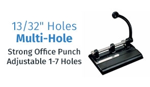 1-7 Hole Punch, Adjusts, 40 Sheet, 13/32 - www.