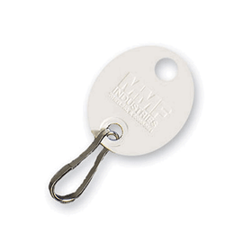 Blank White Oval Key Tag with J Hook