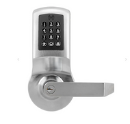 Heavy Commercial Duty Lever w/WiFi & Card in Brushed Chrome - Front