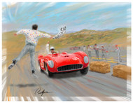 The cover/poster art from the 2017 Rolex Monterey Motorsports Reunion produced as a limited edition of only 60 pieces! The image was selected to celebrate the 60th year of the great Mazda Raceway Laguna Seca!