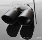 Dual 3.5" black exhaust muffler tip