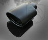 4.75" 5" Black oval resonated exhaust tip 2.25" ID