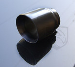 Black Powder Coated Exhaust Muffler Tip Round Forward Slash Cut Double Wall 3" Inlet / ID, 4" Outlet / OD #RTP-069