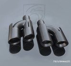 Exhaust Muffler Black Tip Set Dual 3.5" Staggered Double Walled Design 2.25" ID and 10.5" Length RTP-095BLR