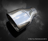 Exhaust Muffler Tip Oval Forward Straight Slash Cut Double Wall 3" Inlet / ID, 5.5X3.5" Outlet / OD #RTP-068