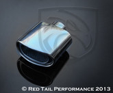 Exhaust Muffler Tip Curved Oval Double Wall Resonated 2.25" Inlet / ID, 5.75x3" Outlet / OD #RTP-061-6